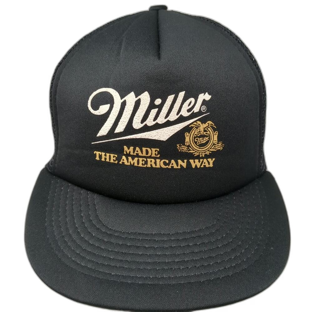 Competition Pro Miller Made The American Way Trucker Hat Black One Size Snapback